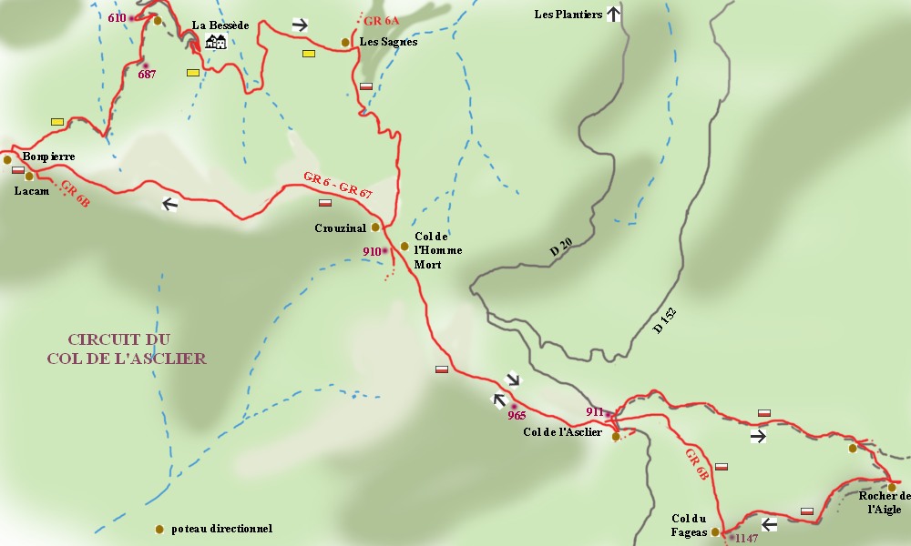 carte circuit randos gorges du gard